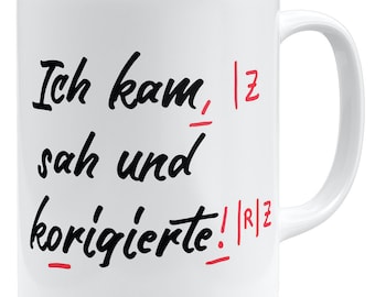 witzige Kaffeetasse mit Spruch für Lehrer Tasse | Keramik Becher 325ml | Beidseitig bedruckt | Große Farbauswahl