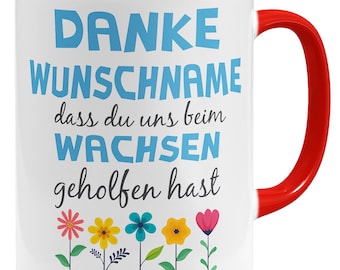 Tasse mit Name - Kita Abschied Kindergarten - Geschenkidee personalisiertes Geschenk Wunschname personalisierbar Keramik Becher 325ml