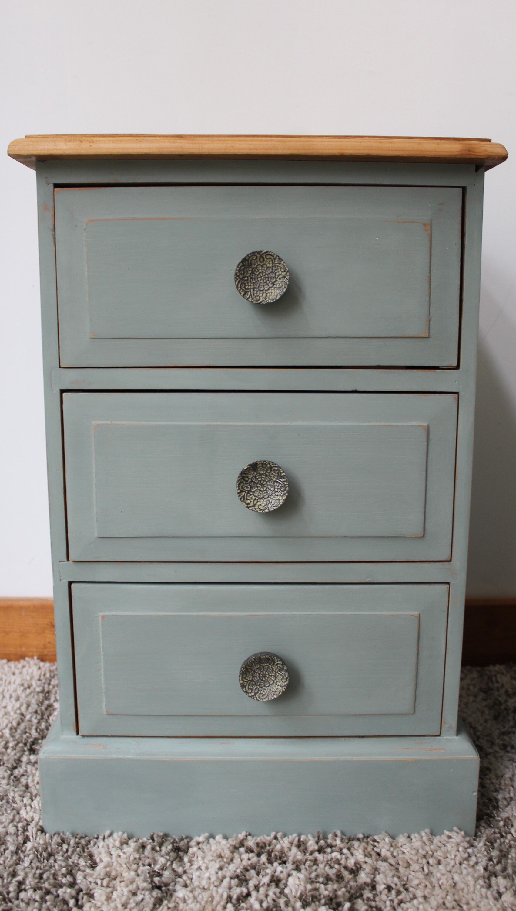 DuckEgg Blue Bedside Tables Pair of Farmhouse Solid Pine Etsy