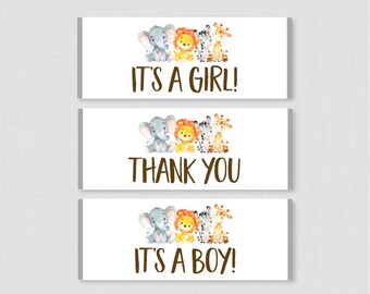 Safari Printable Baby Shower Candy Bar Wrapper - Printable Safari Animal Themed Hershey Chocolate Bar Wrapper - Instant Download - 0060