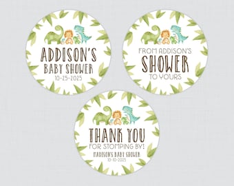 Dinosaur Baby Shower Stickers – Dino Favor Labels - PRINTED - 0077