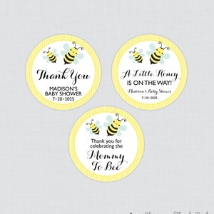 PRINTED Bee Baby Shower Stickers - Bumble Bee Themed Baby Shower Stickers - Mommy to Bee Stickers, Honey Baby Shower Stickers-  0021