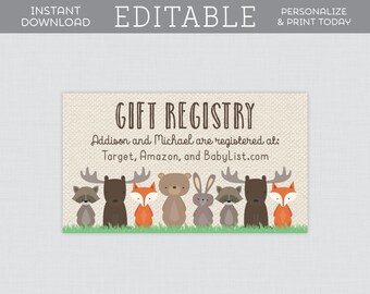 Baby Registry Card Etsy