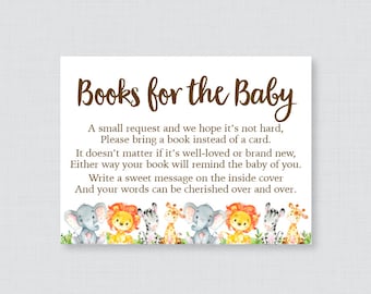Safari Baby Shower Printable Bring a Book Instead of a Card Invitation Inserts - Safari Animal Baby Shower Stock Baby's Library Card - 0060