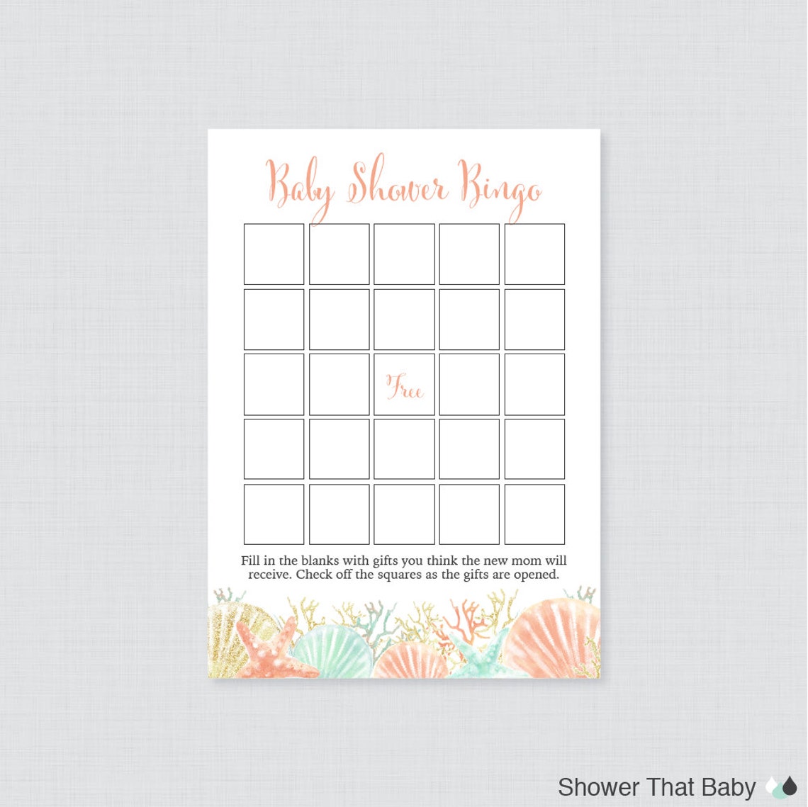 Nautical Baby Shower Bingo Cards Printable Blank Bingo Cards Etsy