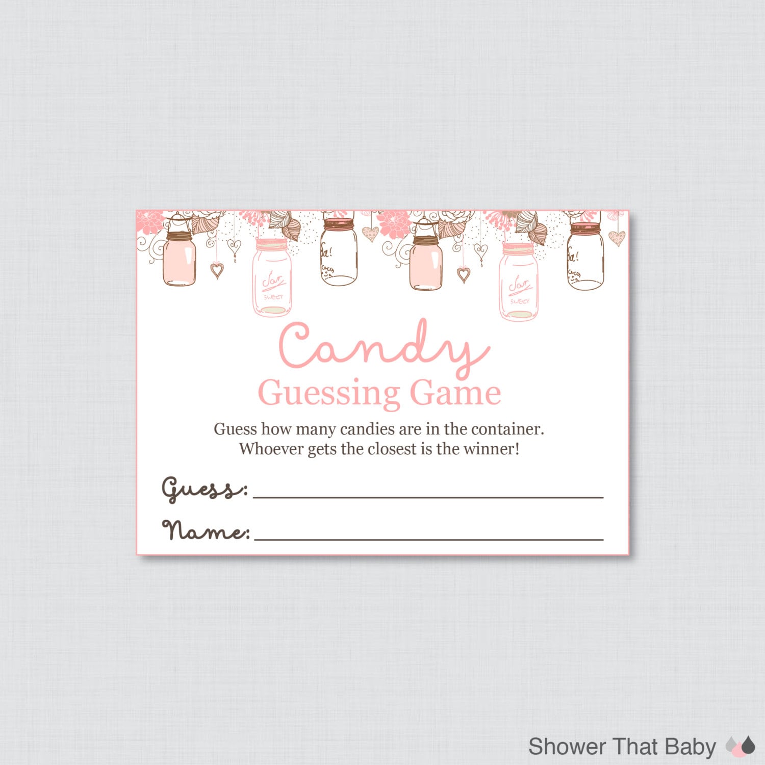 Baby shower jar guessing game Clearance
