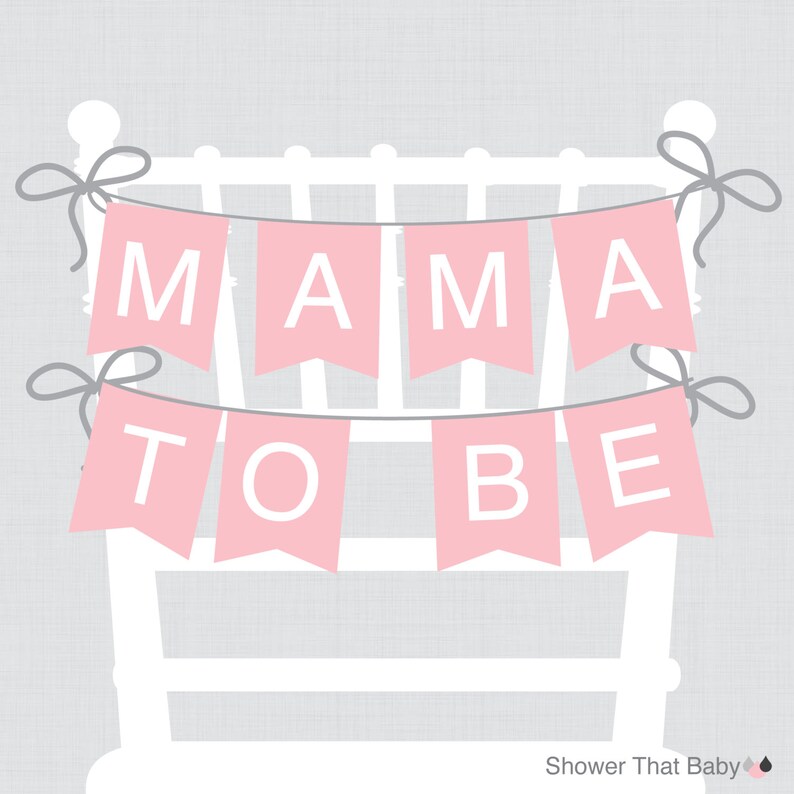 Pink Baby Shower Chair Banner mama to Be Mom to Be - Etsy