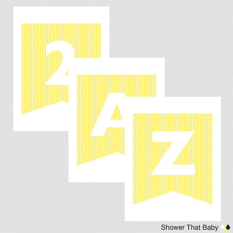 Printable Bumble Bee Baby Shower Banner in Yellow Bumble Bee | Etsy