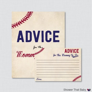 Conseils de baseball pour que maman soit cartes et signe - Conseils de baby shower de baseball vintage imprimables pour maman, Conseils pour les futurs parents - 0027