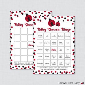 Ladybug Baby Shower Games Package - Seven Printable Games: Bingo, Price ...