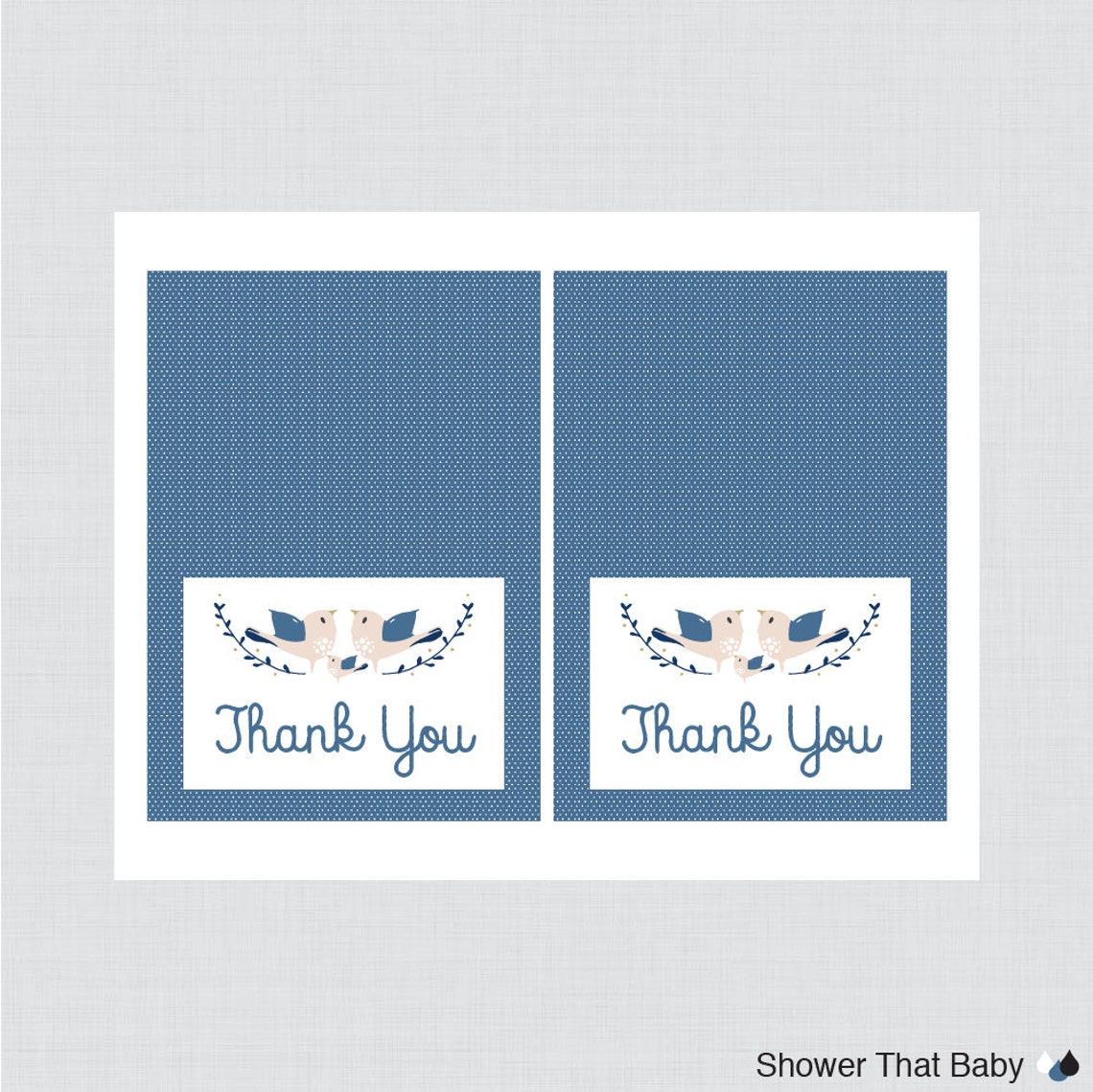Printable Bird Thank You Card Printable Instant Download | Etsy