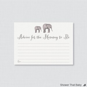 Elephant Advice for Mommy to Be Cards and Sign Printable - Etsy