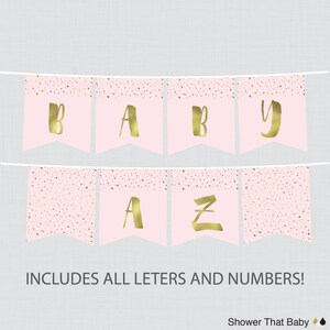 Printable Pink and Gold Baby Shower Banner - Faux Gold Foil ...