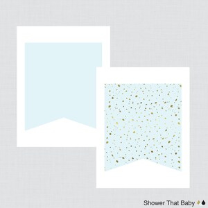 Printable Blue and Gold Baby Shower Banner Faux Gold Foil | Etsy