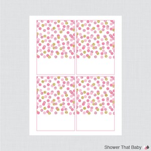 Printable Pink and Gold Food Tent Labels Cards or Place Cards ...