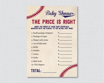 Baseball Baby Shower Price is Right Game - Printable Vintage Baseball Baby Shower Game Instant Download - Baseball Price is Right - 0027