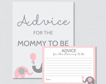Advice for Mommy to Be Cards and Sign Pink and Gold Baby | Etsy