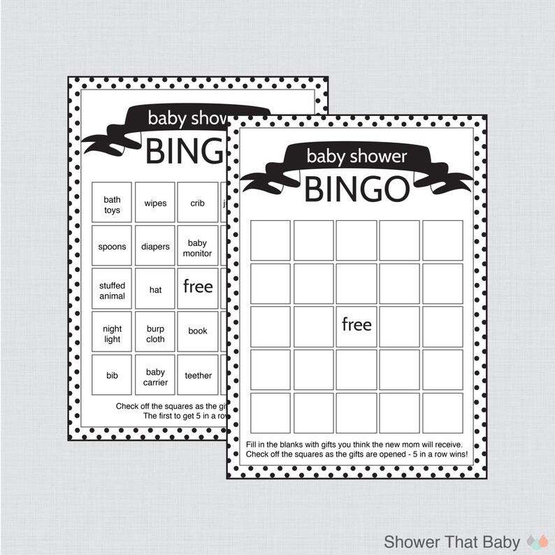 Black And White Baby Shower Bingo Cards Blank Bingo Cards Etsy Black And White Baby Shower Bingo Cards Blank Bingo Cards Etsy