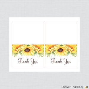 Printable Sunflower Thank You Card - Printable Instant Download ...