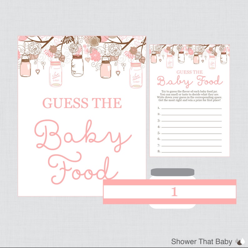 Guess The Baby Food Baby Shower Game Activity Printable Etsy