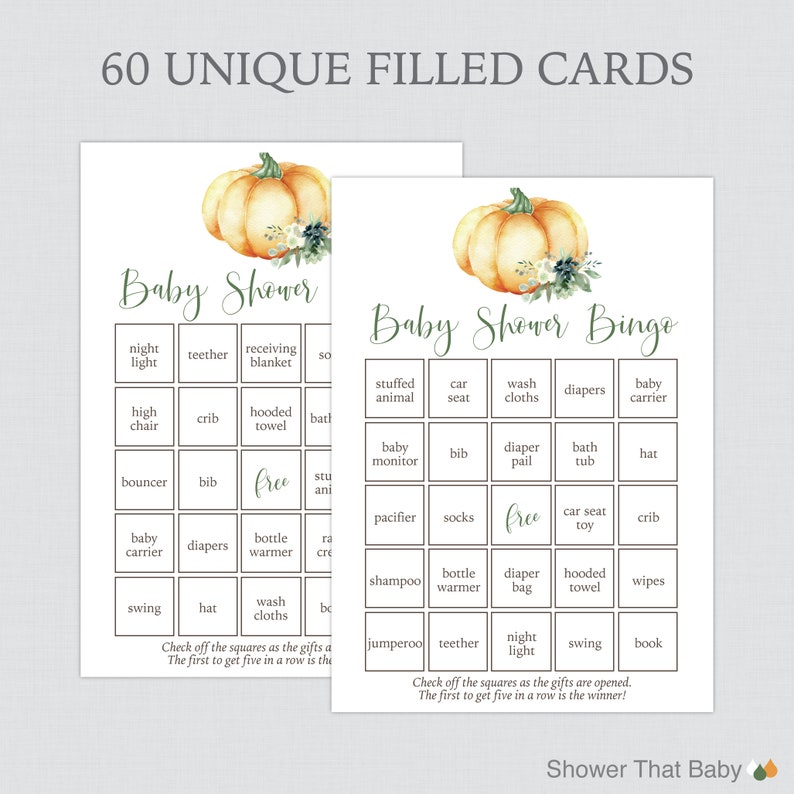 Orange Pumpkin Bingo Cards Printable Blank Bingo Cards AND - Etsy