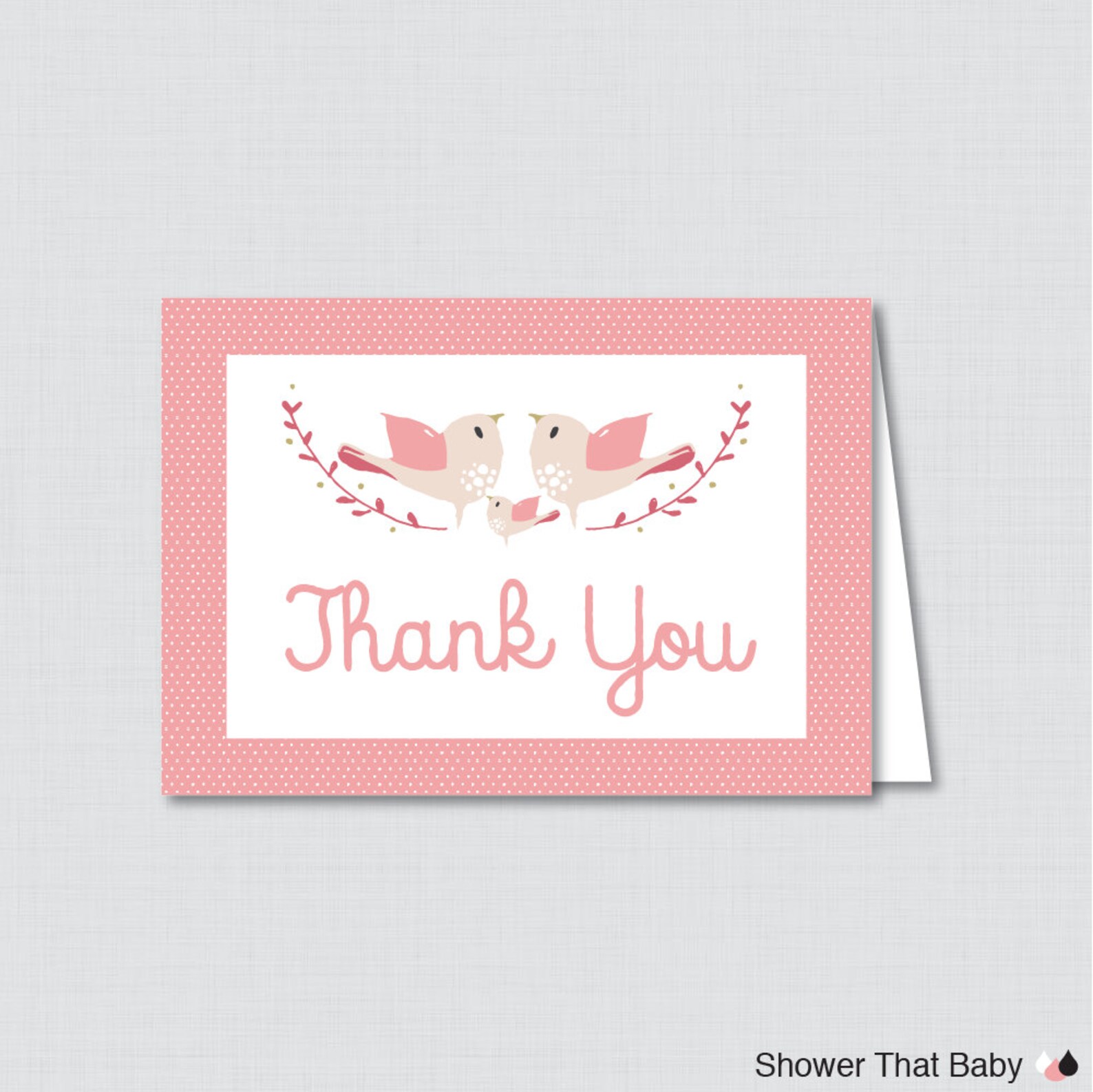 Printable Bird Thank You Card Printable Instant Download | Etsy