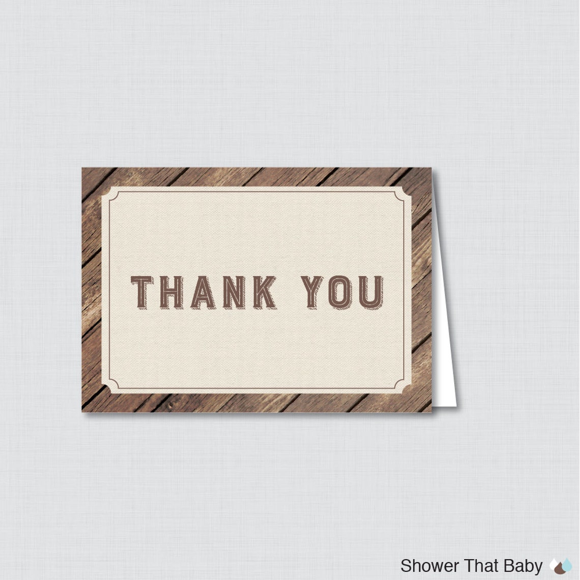 Printable Rustic Thank You Card Printable Instant Download | Etsy