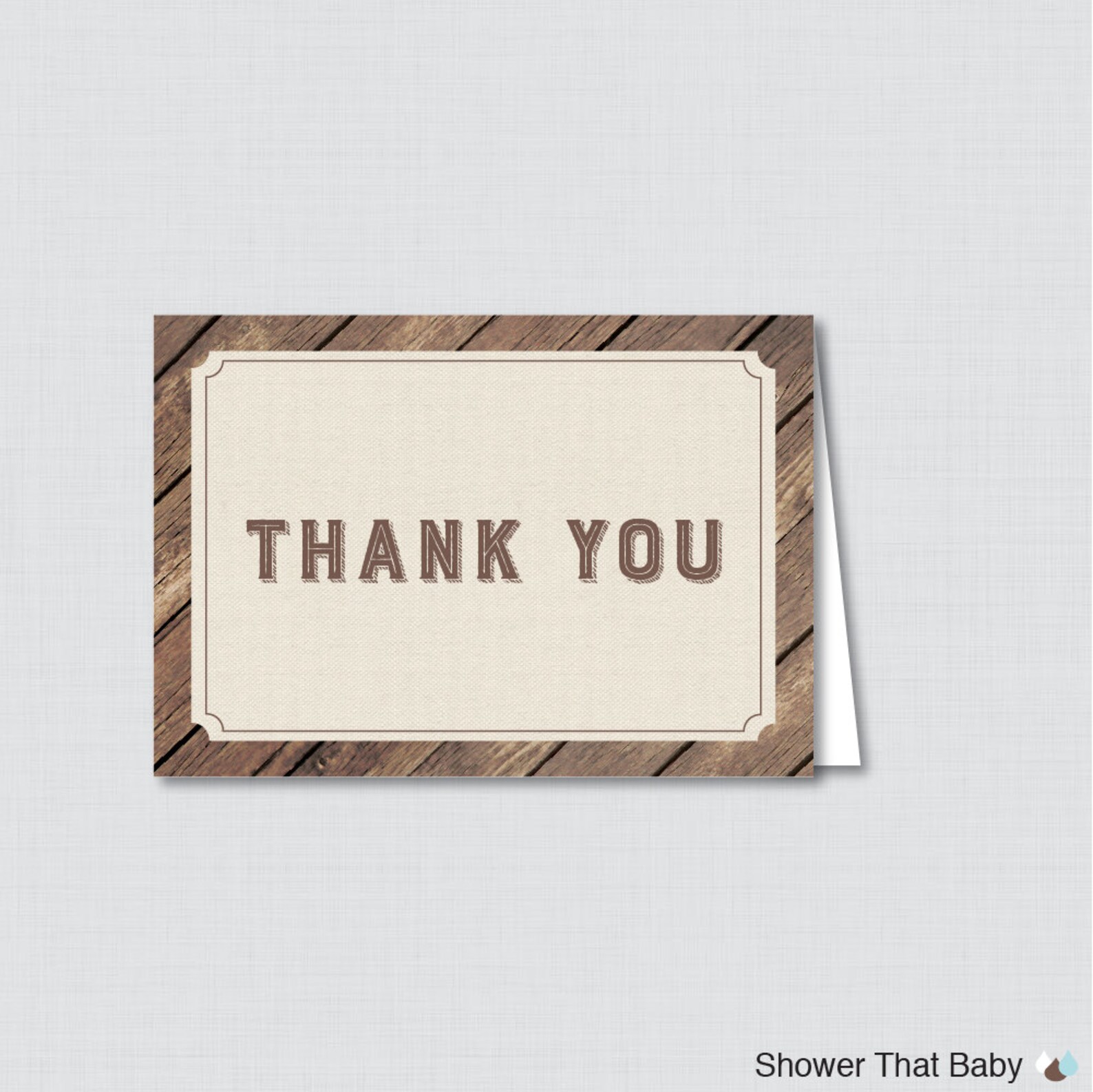 Printable Rustic Thank You Card Printable Instant Download | Etsy