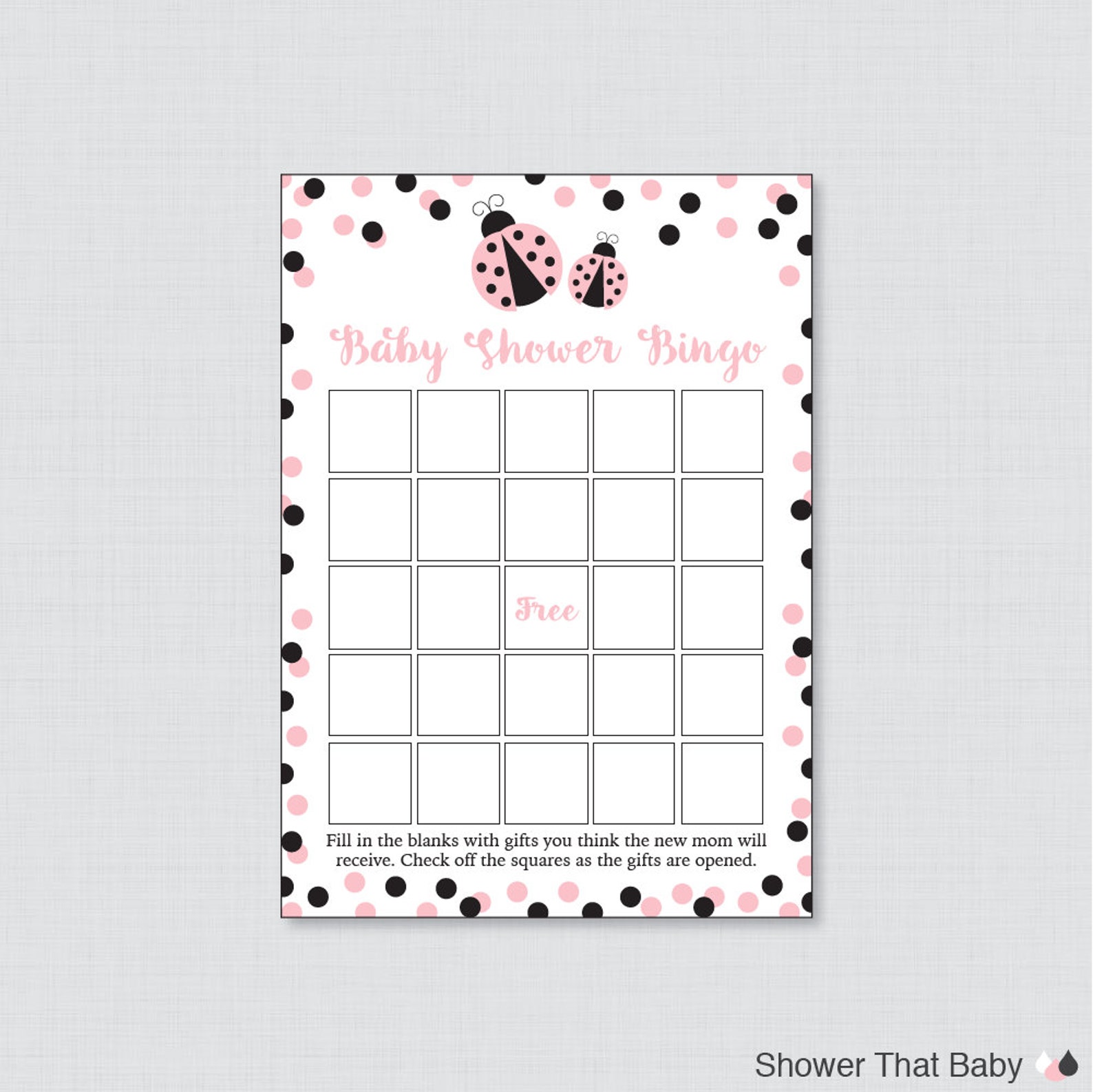 Ladybug Baby Shower Bingo Cards Printable Blank Bingo Cards - Etsy