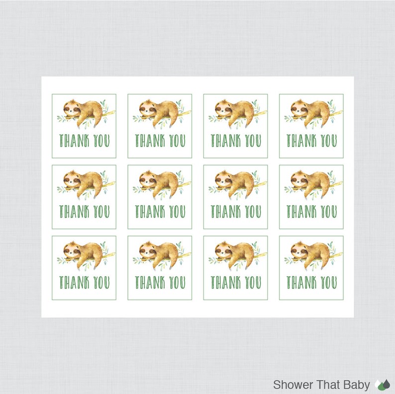 Sloth Baby Shower Printable Favor Tag Sloth Themed Baby - Etsy