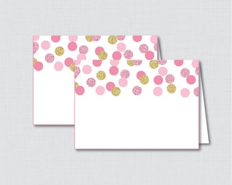 Printable Pink and Gold Food Tent Labels Cards or Place Cards - Etsy