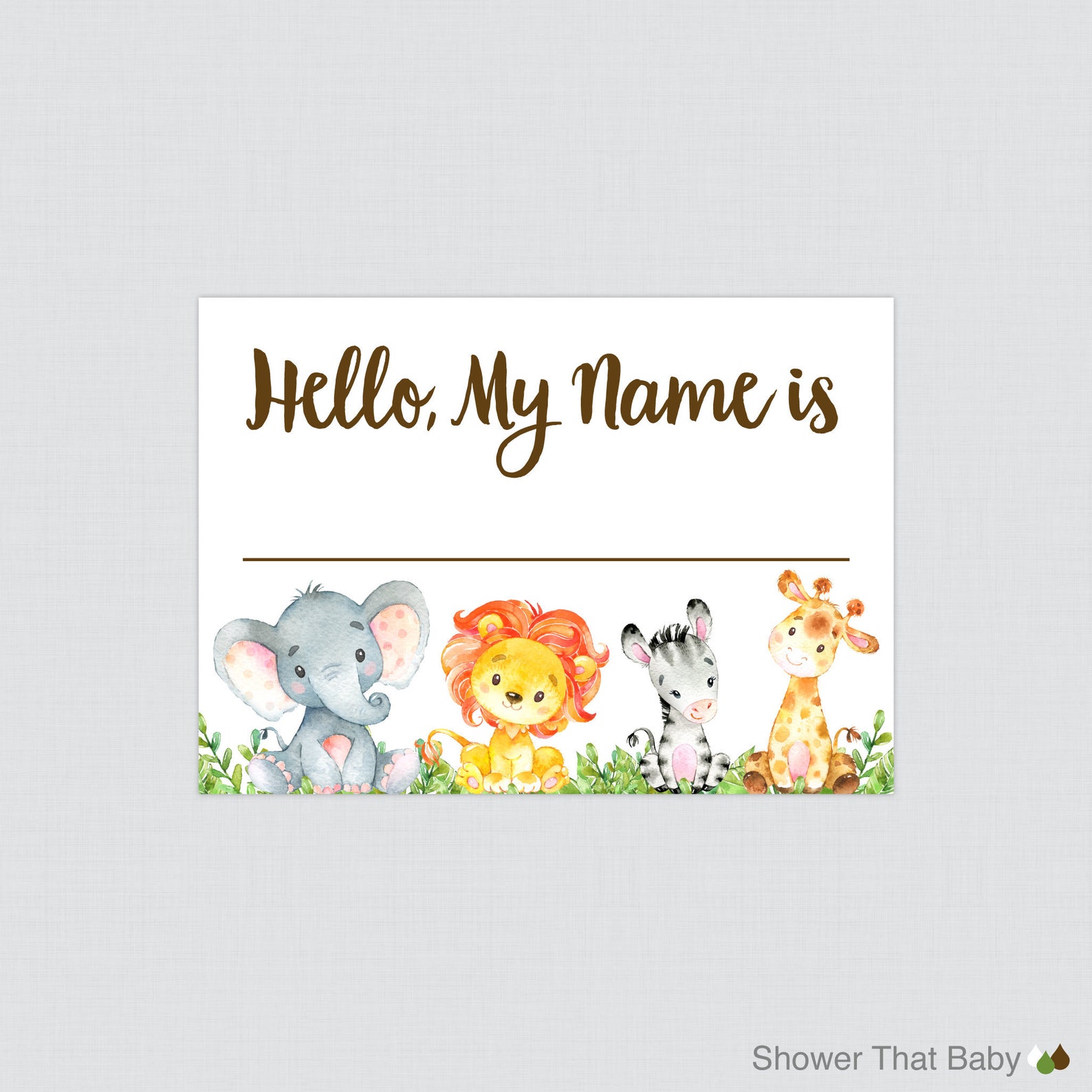 safari-name-tag-stickers-printed-safari-baby-shower-name-tag-etsy