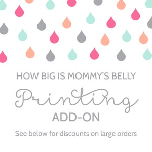 Printing Add-On for How Big Is Mommy&#39;s Belly Game Cards and Sign
