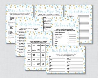 Star Baby Shower Games Package - Seven Printable Games: Bingo, Price is Right, Purse Game.. Twinkle Twinkle Little Star Shower Games 0028-B