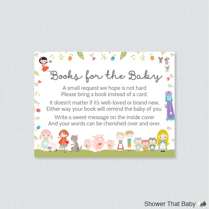 Nursery Rhyme Themed Baby Shower Bring a Book Instead of a Etsy