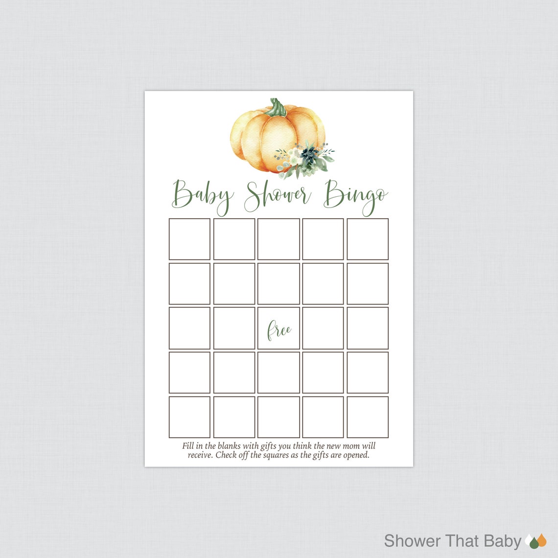Orange Pumpkin Bingo Cards Printable Blank Bingo Cards AND - Etsy