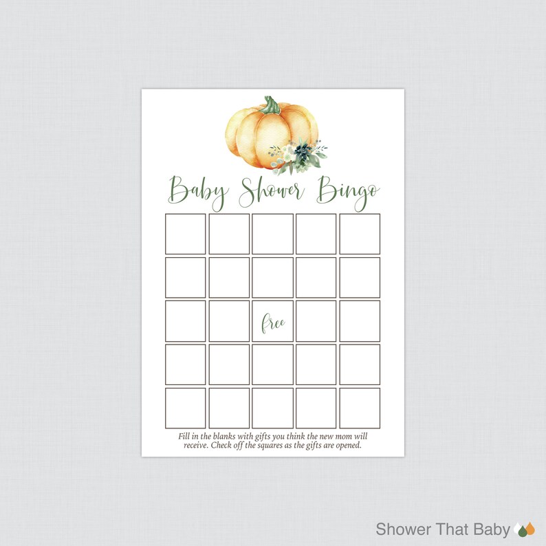 Orange Pumpkin Bingo Cards Printable Blank Bingo Cards AND - Etsy
