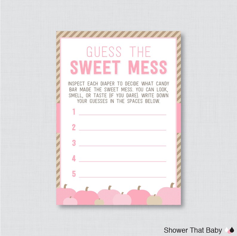 Pumpkin Baby Shower Diaper Candy Bar Game Printable Guess Etsy