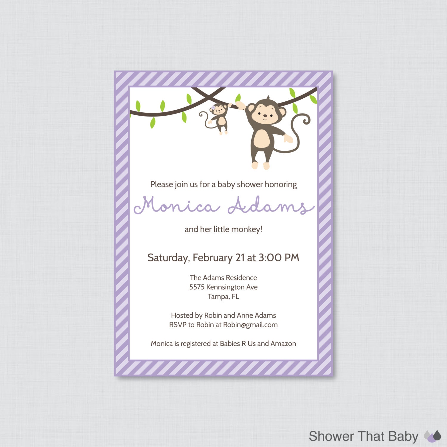 Free Printable Monkey Baby Shower Invitations