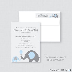 Blue Elephant Wraparound Return Address Labels Printed Elephant Baby ...