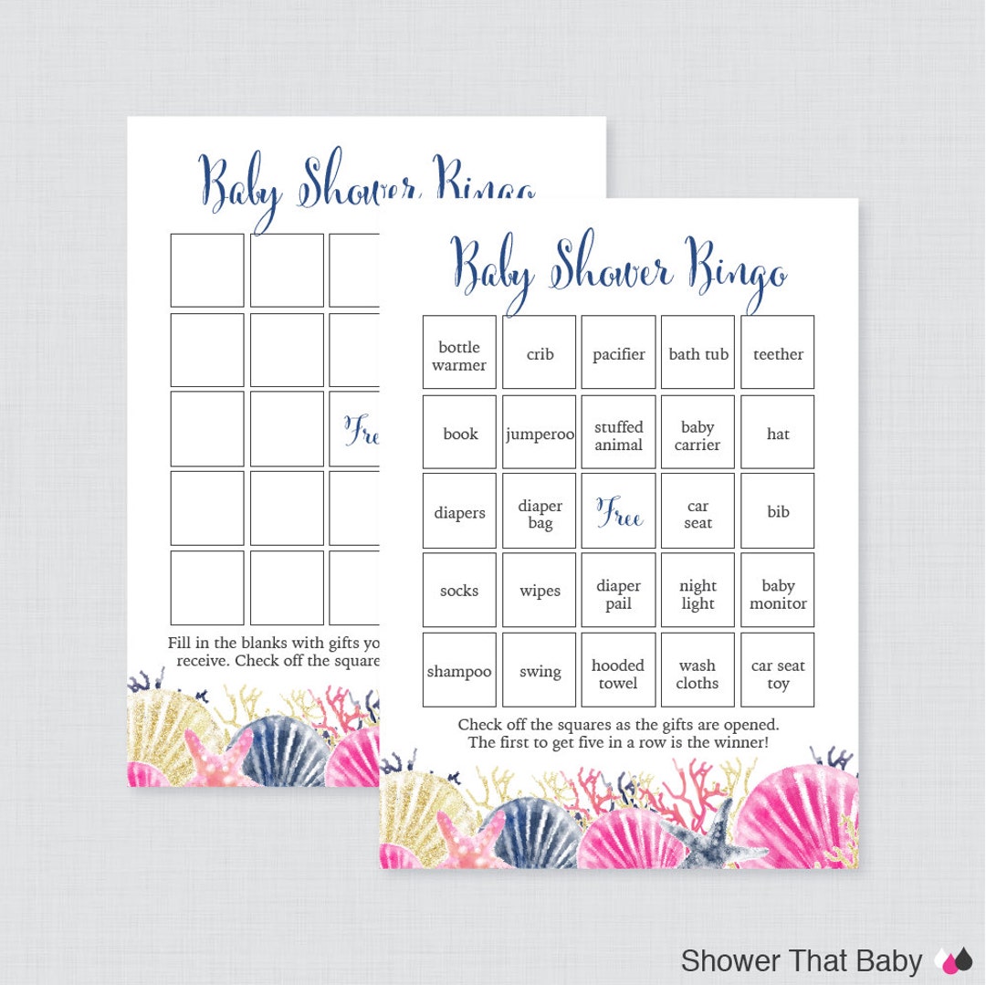 Nautical Baby Shower Bingo Cards Printable Blank Bingo Cards - Etsy