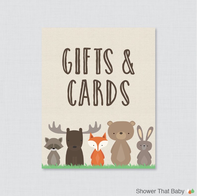 Woodland Gifts and Cards Sign Printable Instant Download | Etsy