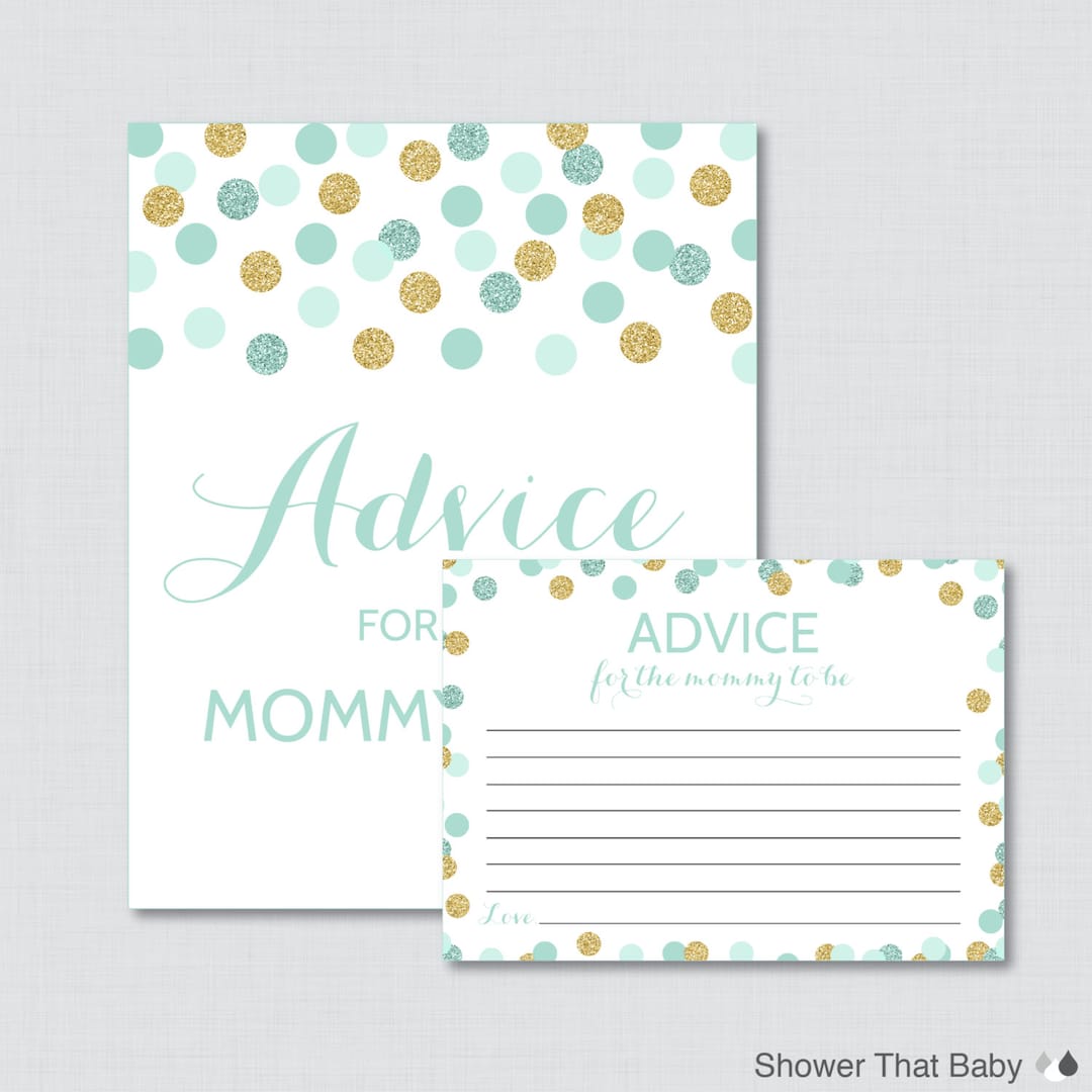Mom To Be Advice Cards Printable