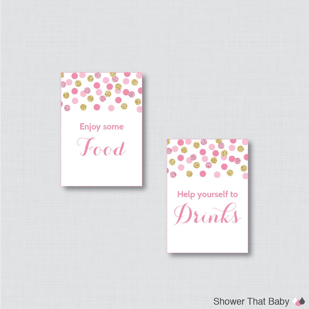 Printable Pink Baby Shower Table Signs - SIX Signs! Welcome Sign ...