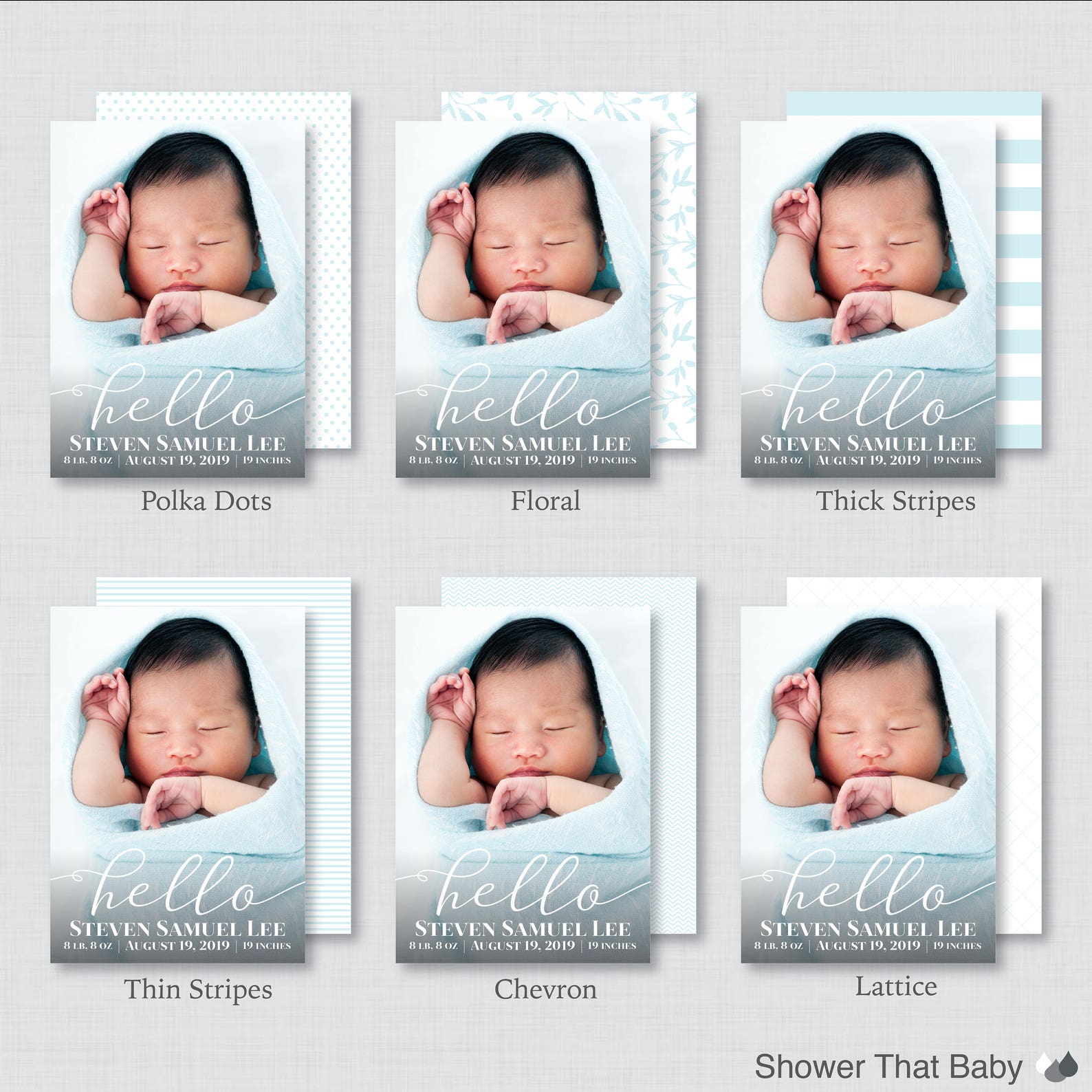 Printable or Printed Photo Birth Announcement Cards | Etsy