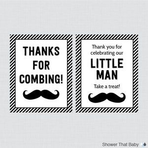 Printable Mustache Baby Shower Table Signs EIGHT Signs - Etsy