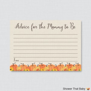 Pumpkin Advice for Mommy to Be Cards and Sign Printable Little Pumpkin ...