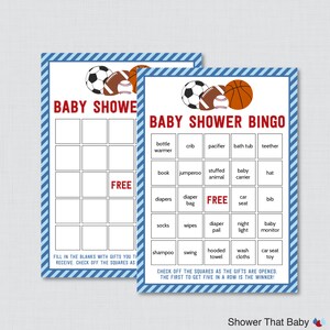 Sports Themed Baby Shower Games Package With Seven Printable Games ...