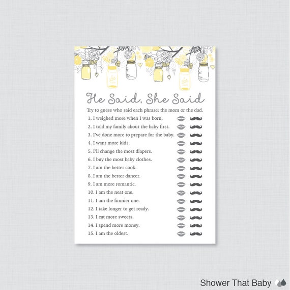 Yellow Mason Jar Mommy or Daddy Baby Shower Quiz Mason Jar - Etsy Canada
