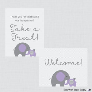 Printable Elephant Baby Shower Table Signs EIGHT Signs - Etsy